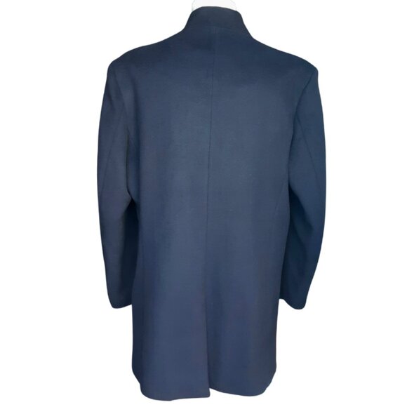 Aptro SZ XL Men's Fully Lined Black Standing Collar Overcoat - Picture 2 of 15